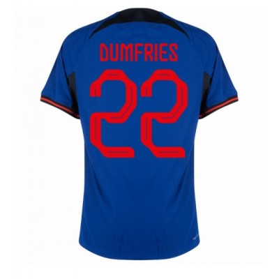 Moški Nogometni dresi Nizozemska Denzel Dumfries #22 Gostujoči SP 2022 Kratek Rokav